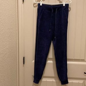 Zella Size XS Pull On Joggers Lounge Pants Elastic Waist Drawstring Ribbed Blue